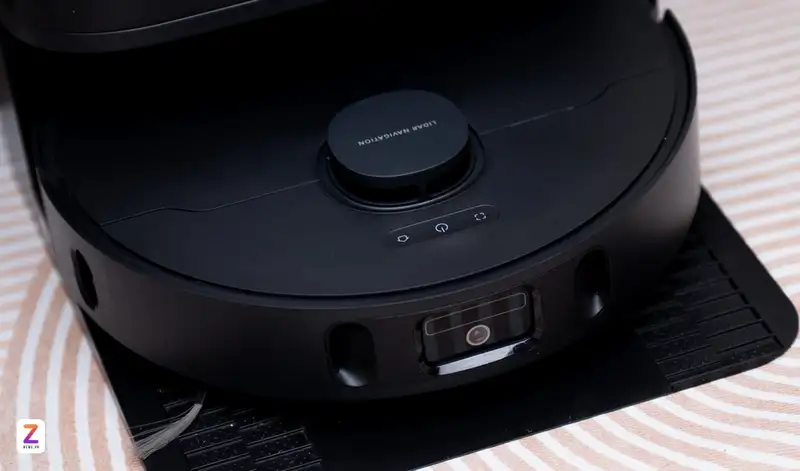 Modern robot vacuum cleaning hardwood floor