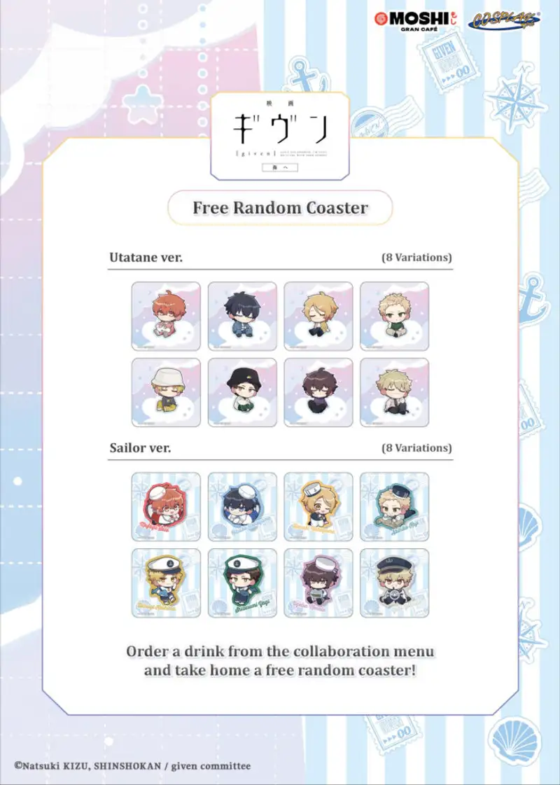 GIVEN Anime Pop-up Cafe Character Merchandise