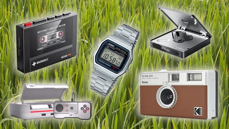 Retro music tech and cassettes on a table