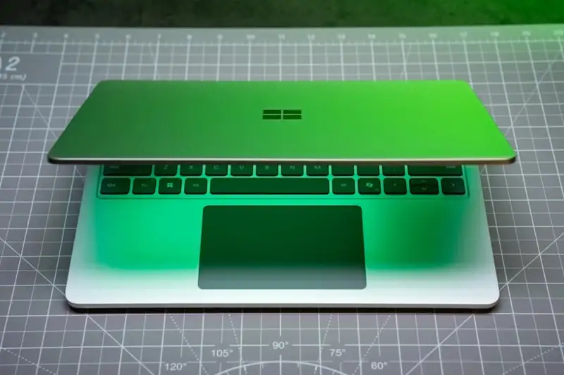 Comparison between MacBook Neo and Surface Laptop multitasking on 8GB memory