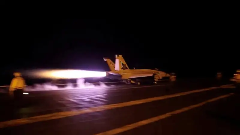US military aircraft taking off during operational deployments released by CENTCOM