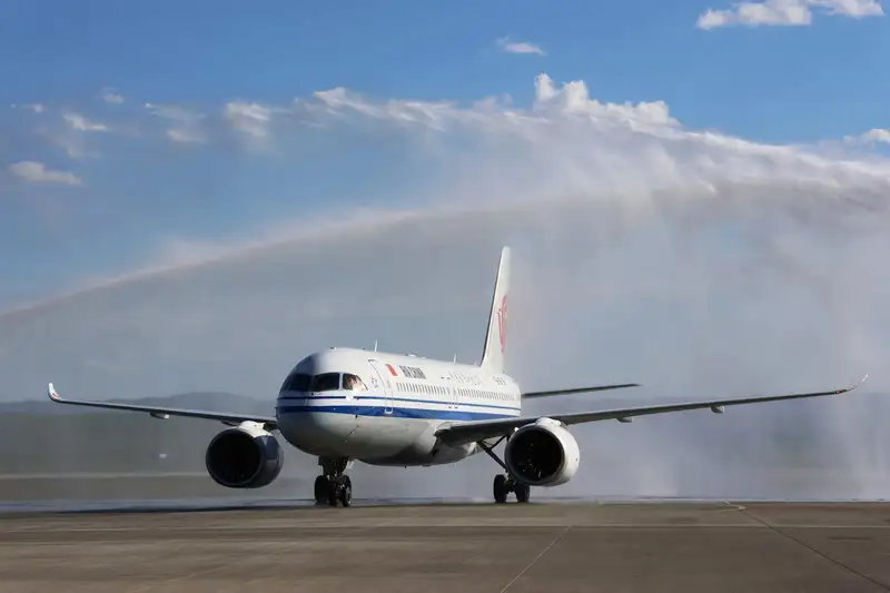 COMAC C919 passenger aircraft during flight operations