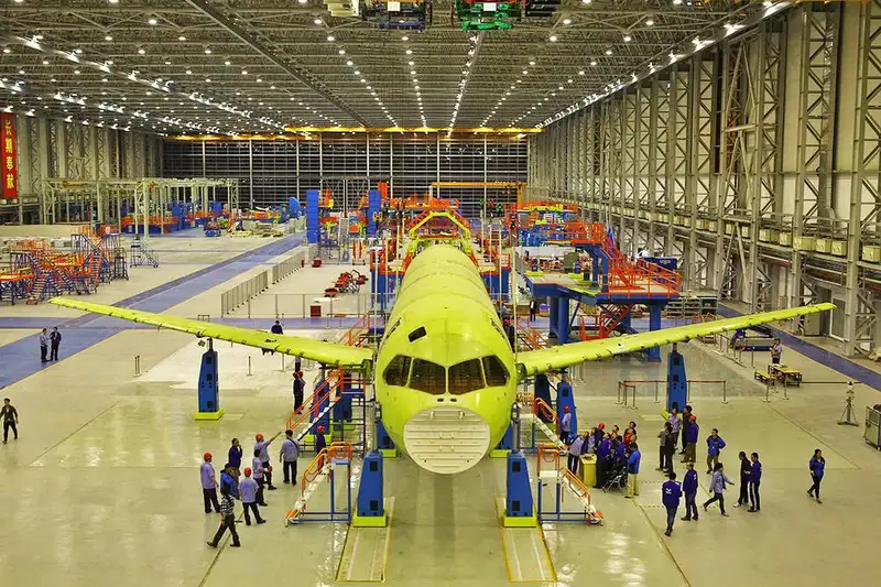 COMAC C919 assembly line in Pudong Shanghai