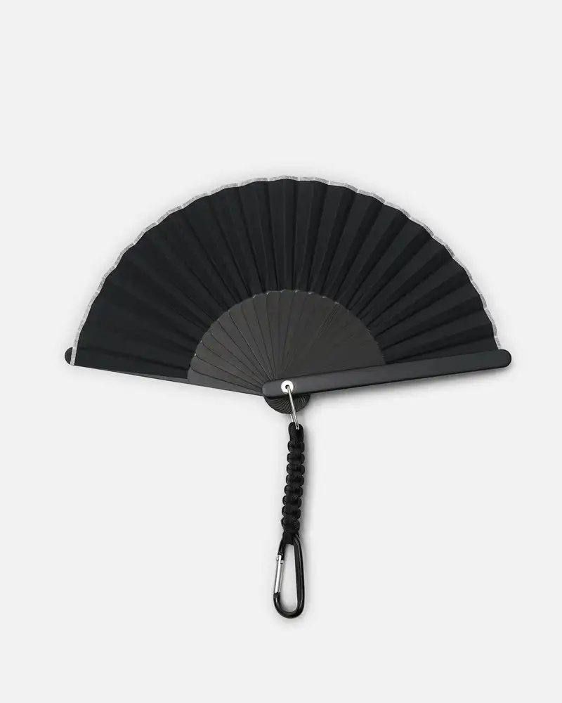 Nishikawa Shouroku Shouten folding fan with tactical carabiner